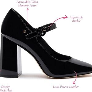 NWOT Larroudé Blair Platform In Black Patent Leather Heels -Size 8